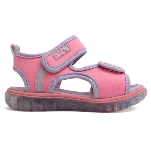 Detalhe - Sandália Klin Infantil Papete Light de Tecido 229012 Rosa Doce