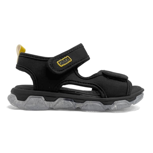 Detalhe - Sandália Klin Infantil Papete Light Tecido 132068 Preto