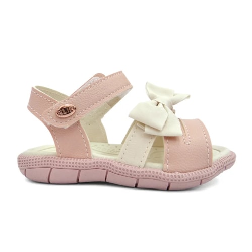 Detalhe - Sandália Klin Infantil Tic Tac Casual 171204 Rosa/Off White