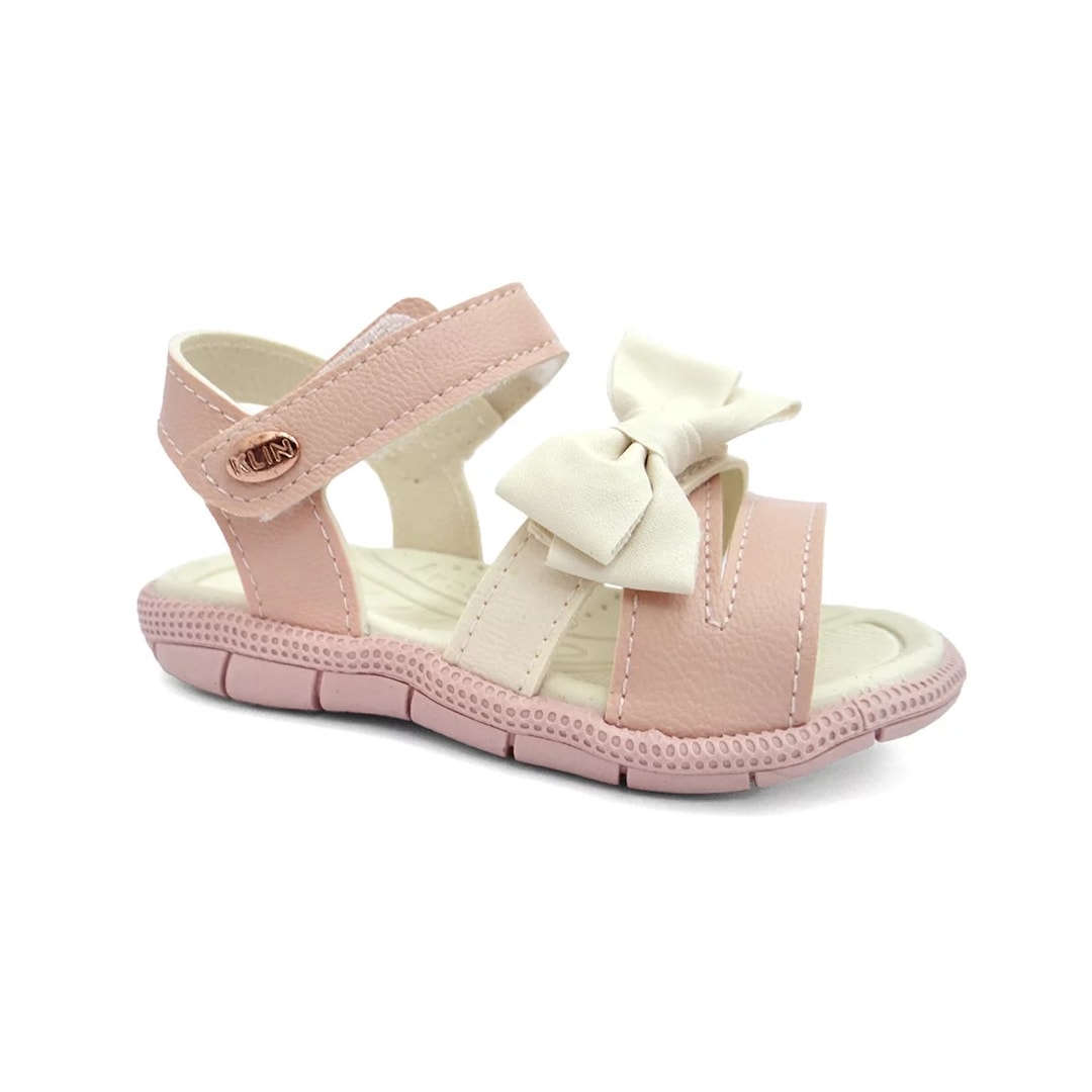 Sandália Klin Infantil Tic Tac Casual 171204 Rosa/Off White