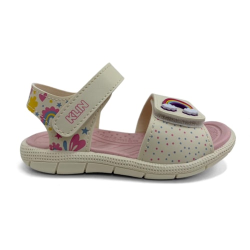 Detalhe - Sandália Klin Infantil Tic Tac Casual Papete Q29049 09 711171 Off White