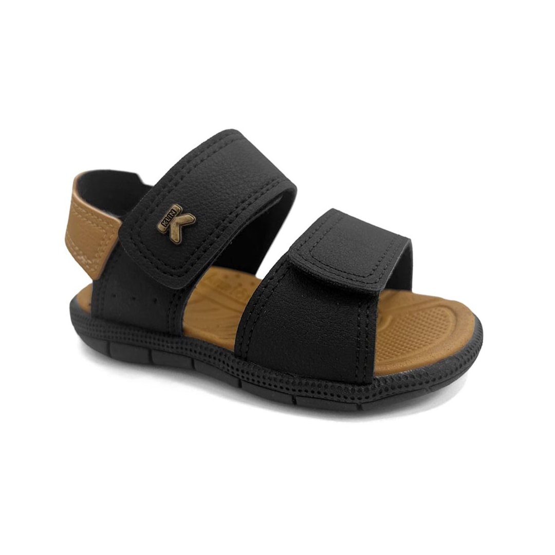 Sandália Klin Menino Tic Tac Casual Papete 171262 Preto