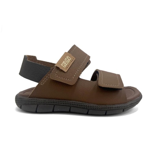 Detalhe - Sandália Klin Menino Tic Tac Casual Papete 171266 Whisky
