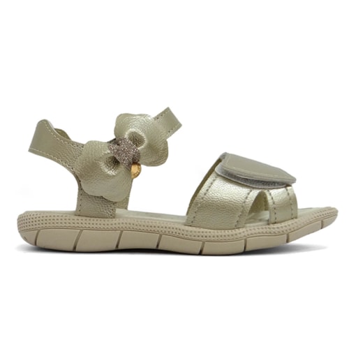 Detalhe - Sandália Klin Papete Kids Menina Tic Tac Casual 171225 Dourado