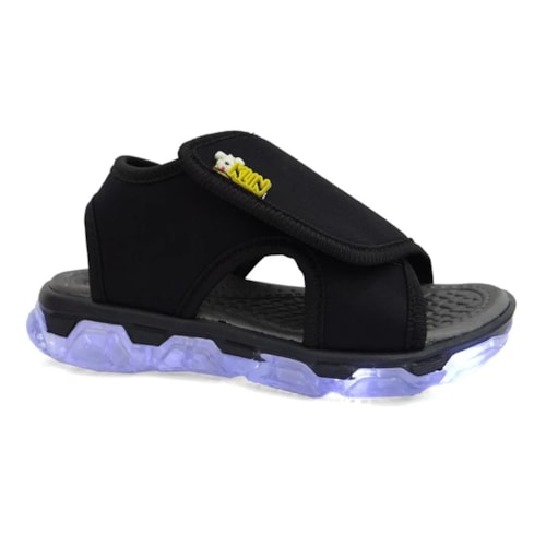 Sandalia Klin Papete Led Infantil Light 132062 Preto/Amarelo