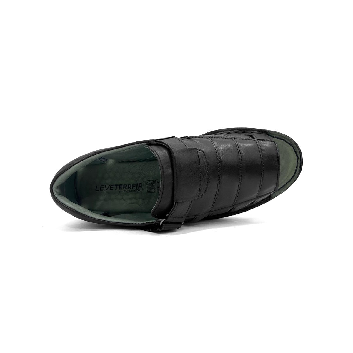 Sandália Leveterapia Masculina Em Couro L44003 Preto