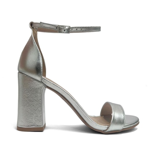 Detalhe - Sandália Lia Line Salto Bloco Couro 2318.71676 Prata
