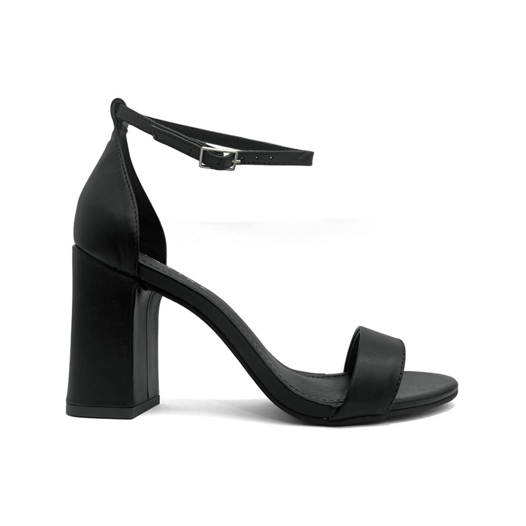 Sandália Lia Line Salto Bloco Couro 2318.71676 Preto
