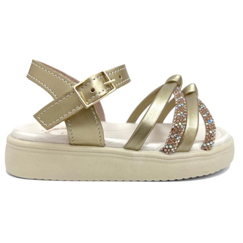 Detalhe - Sandália Mini Sua Cia 7051.00635 Light Gold