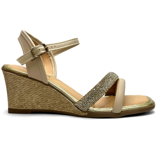 Detalhe - Sandália Mississipi Anabela Mb893 Cotton