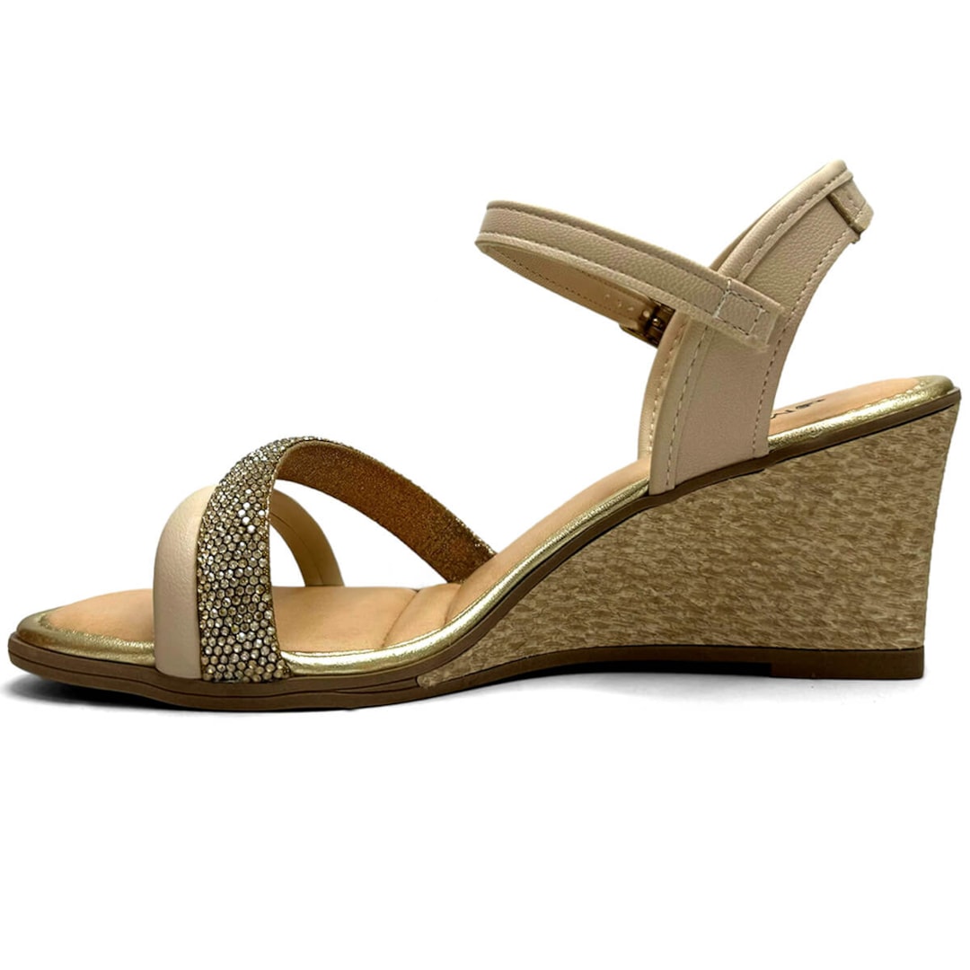Sandália Mississipi Anabela Mb893 Cotton