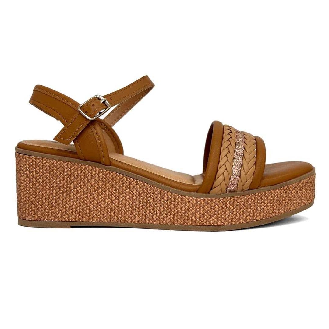 Sandália Mississipi Anabela Mc111 Camel