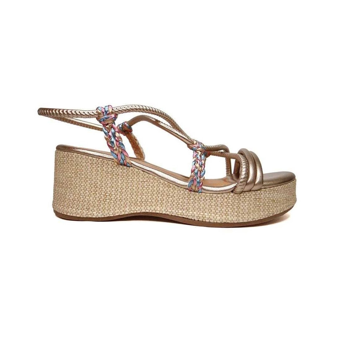 Sandália Mississipi Anabela Q9822 Metal Quartzo