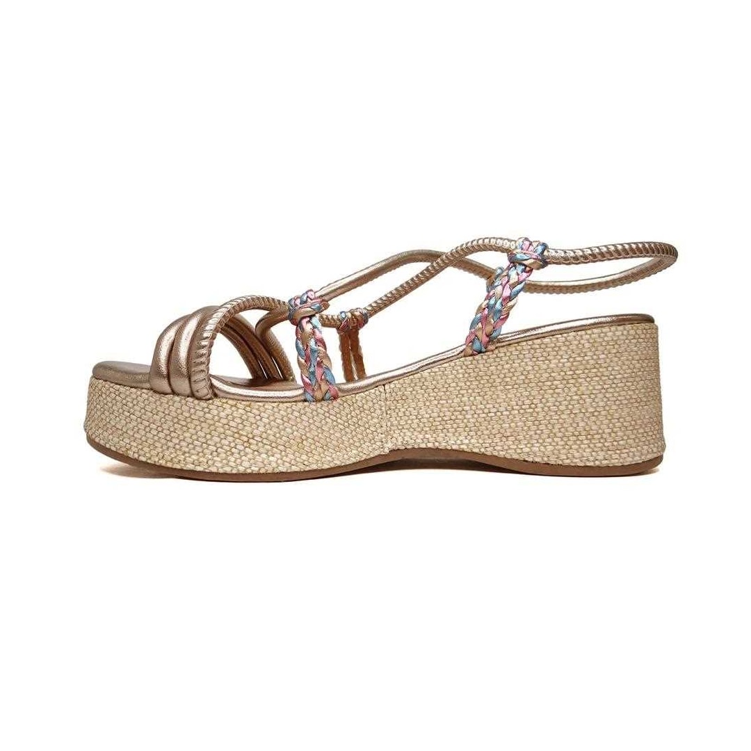 Sandália Mississipi Anabela Q9822 Metal Quartzo
