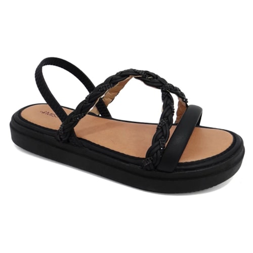 Sandalia Mississipi Papete Flat Ma043 Preto