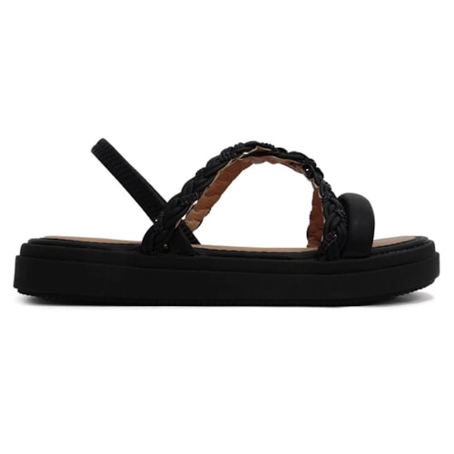 Detalhe - Sandália Mississipi Papete Flat Ma043 Preto