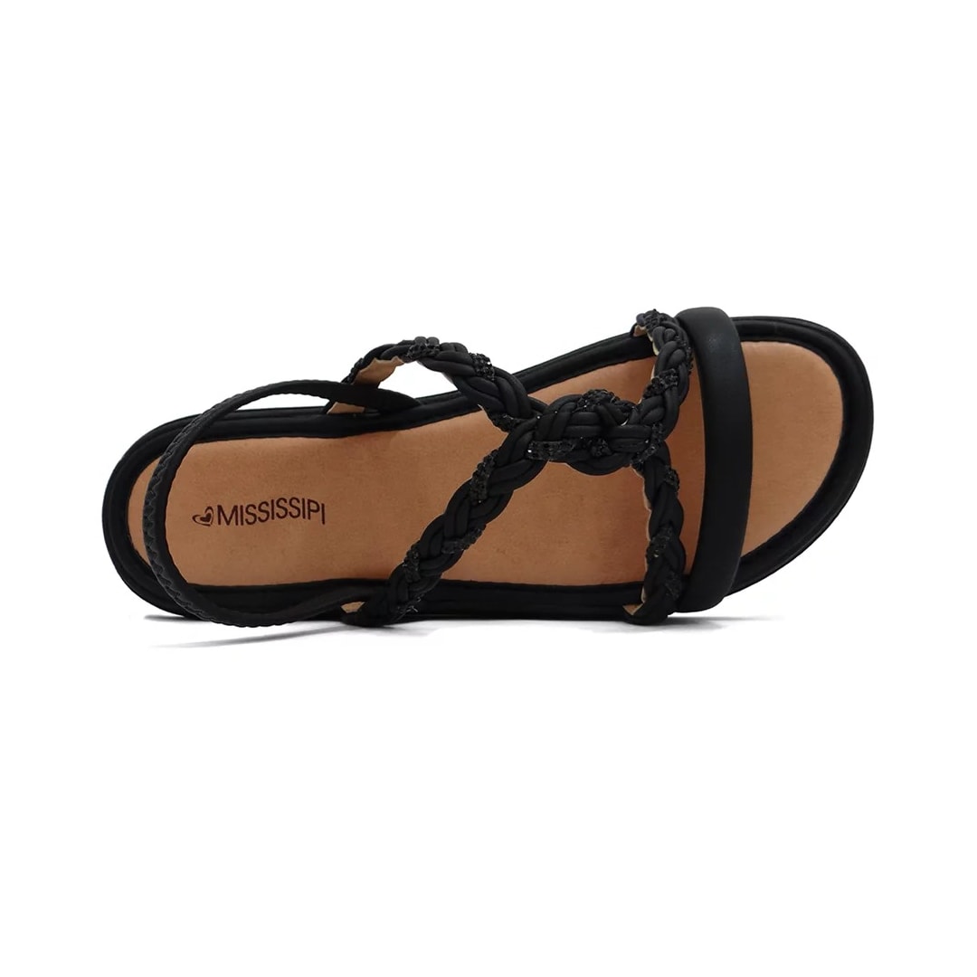 Sandália Mississipi Papete Flat Ma043 Preto