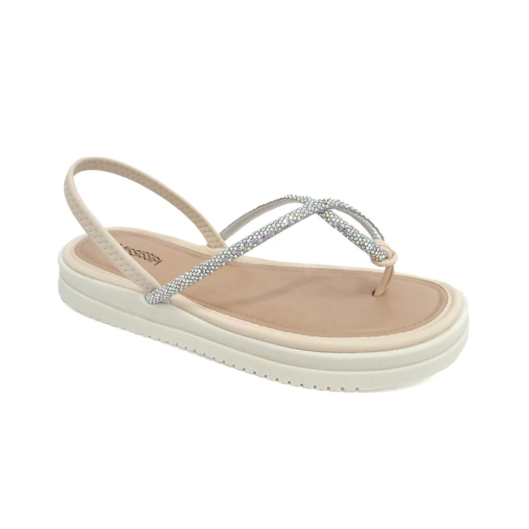 Sandália Mississipi Papete Flat Mi713 Baunilha