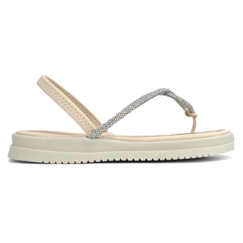 Detalhe - Sandália Mississipi Papete Flat Mi713 Baunilha