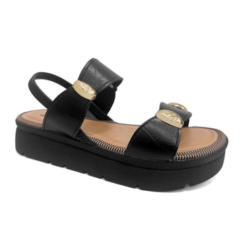 Sandália Mississipi Papete Flat Plataforma Mf992 Preto