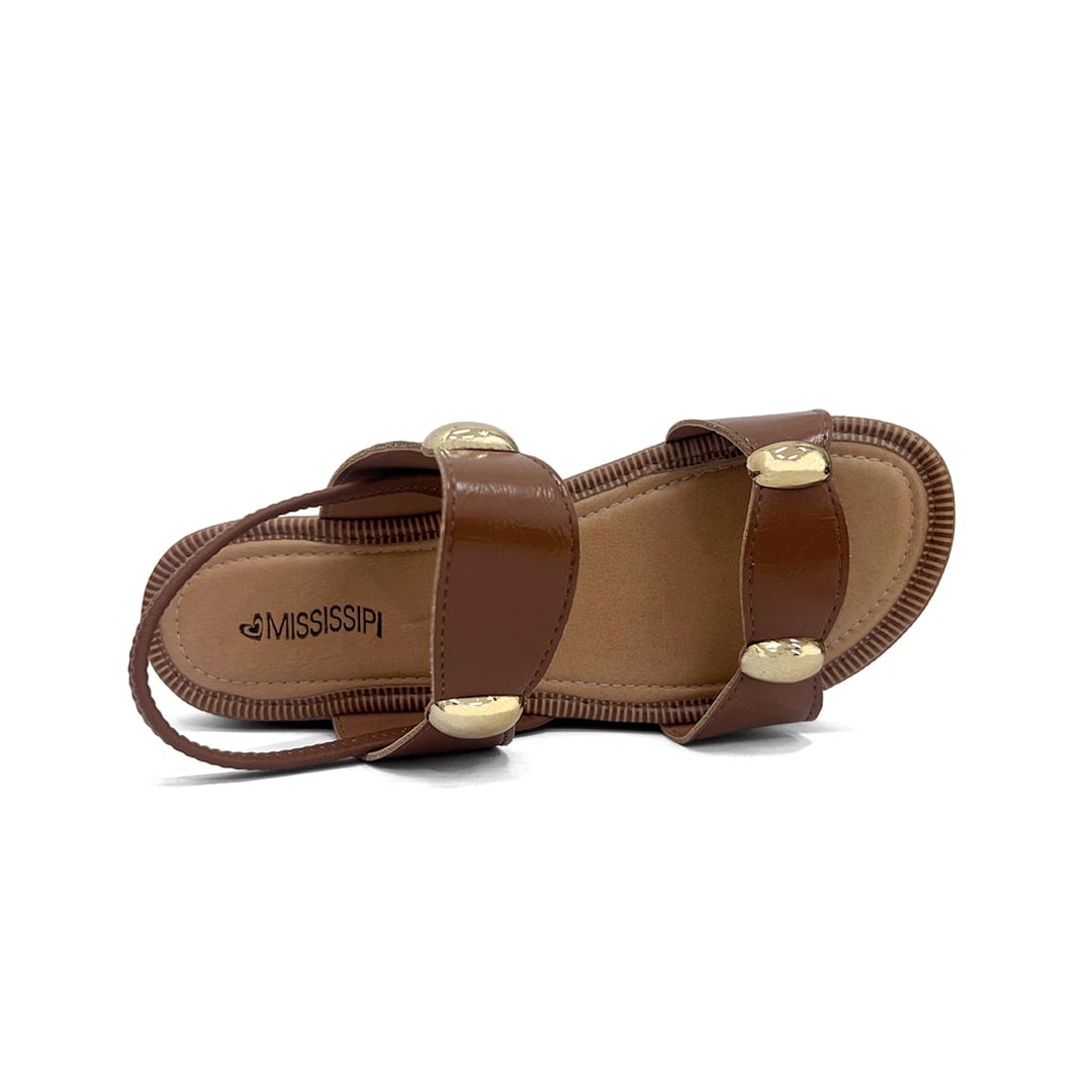 Sandália Mississipi Papete Flat Plataforma Mf992 Tabaco