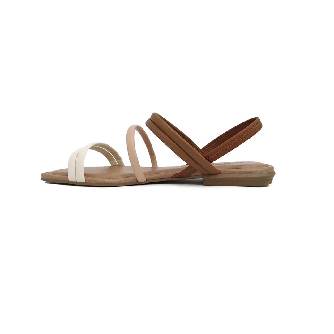 Sandália Mississipi Rasteira Feminina Q4934 Baunilha
