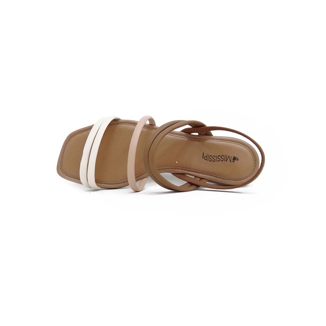 Sandália Mississipi Rasteira Feminina Q4934 Baunilha