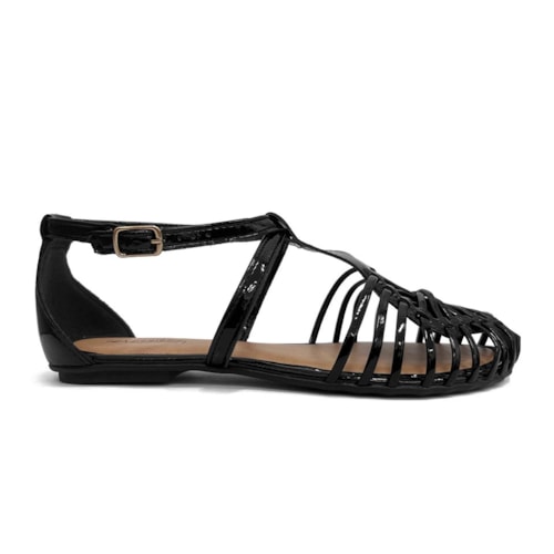 Detalhe - Sandália Mississipi Rasteira Mf561 Preto