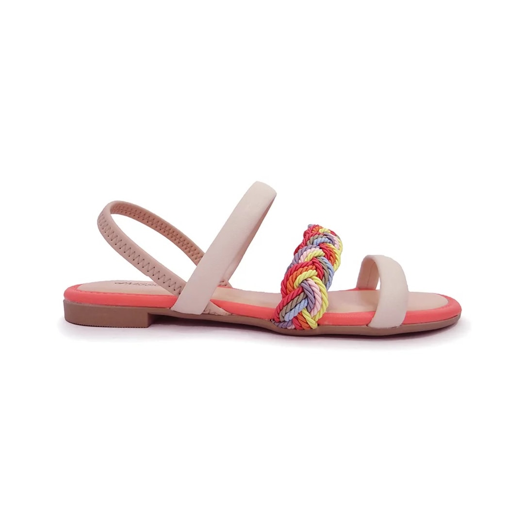 Sandália Mississipi Rasteira Q7152 Aveia/Laranja/Azul