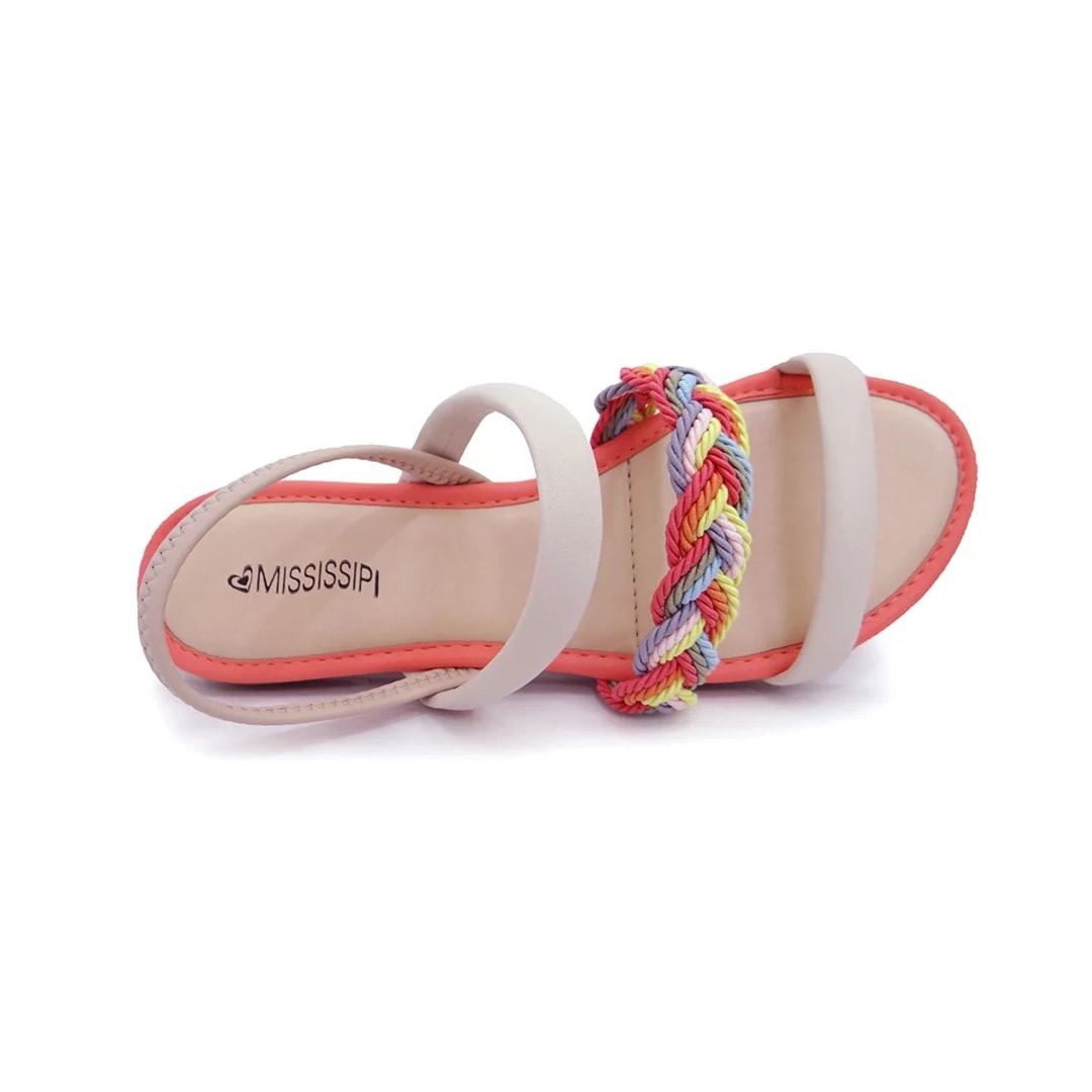 Sandália Mississipi Rasteira Q7152 Aveia/Laranja/Azul Sandália Mississipi Rasteira Q7152 Aveia/Laranja/Azul