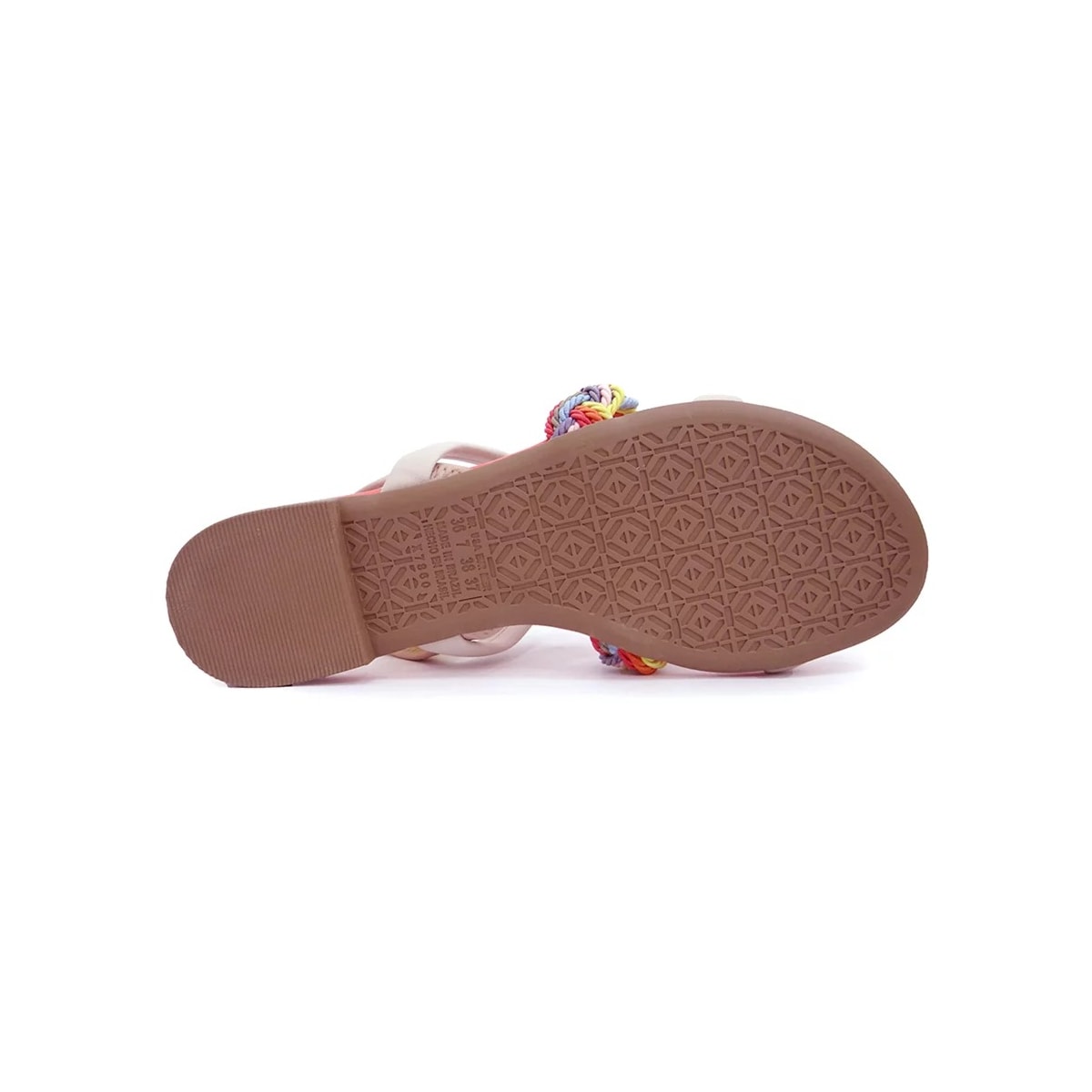 Sandália Mississipi Rasteira Q7152 Aveia/Laranja/Azul