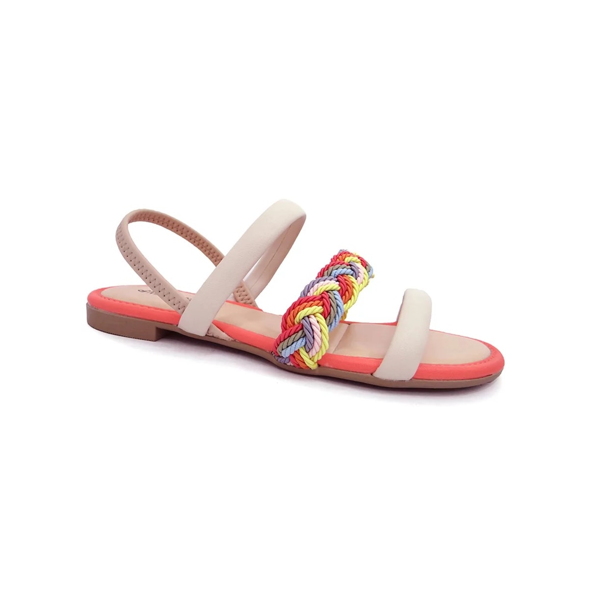 Sandália Mississipi Rasteira Q7152 Aveia/Laranja/Azul Sandália Mississipi Rasteira Q7152 Aveia/Laranja/Azul