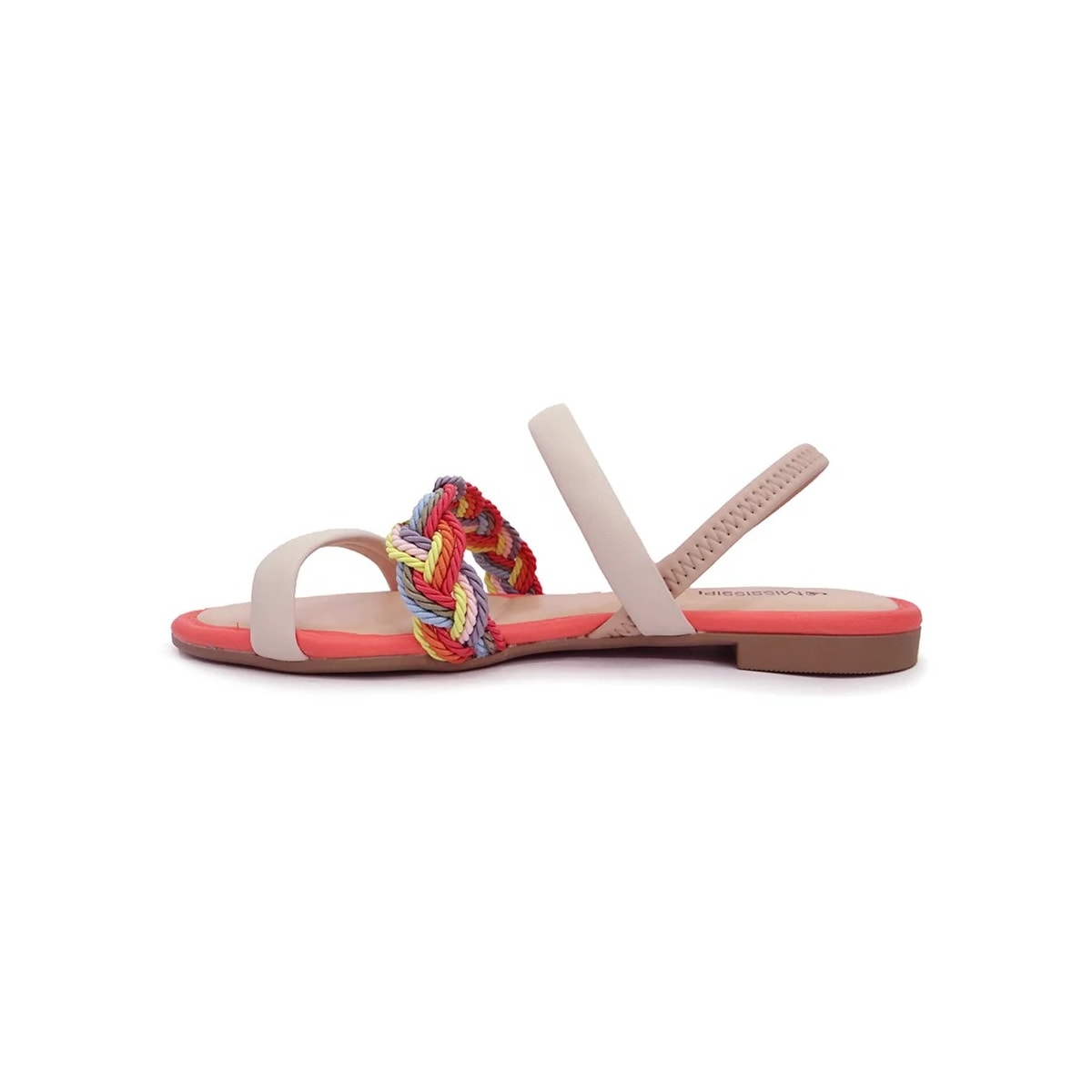 Sandália Mississipi Rasteira Q7152 Aveia/Laranja/Azul