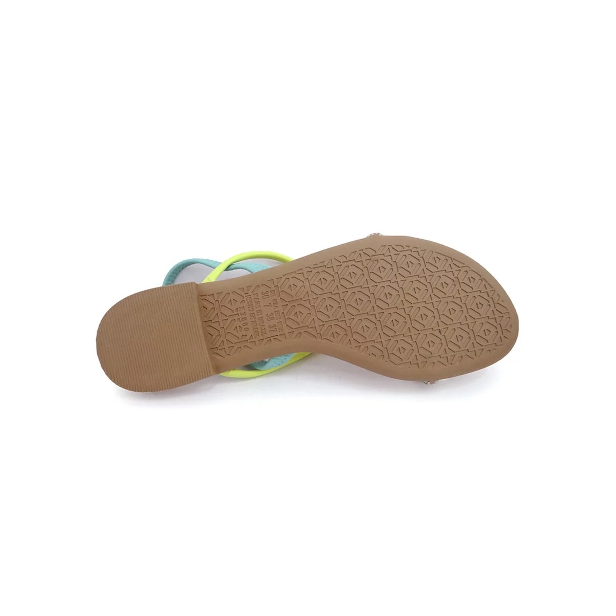Sandália Mississipi Rasteira Q7424 Branco/Verde/Turques Sandália Mississipi Rasteira Q7424 Branco/Verde/Turques