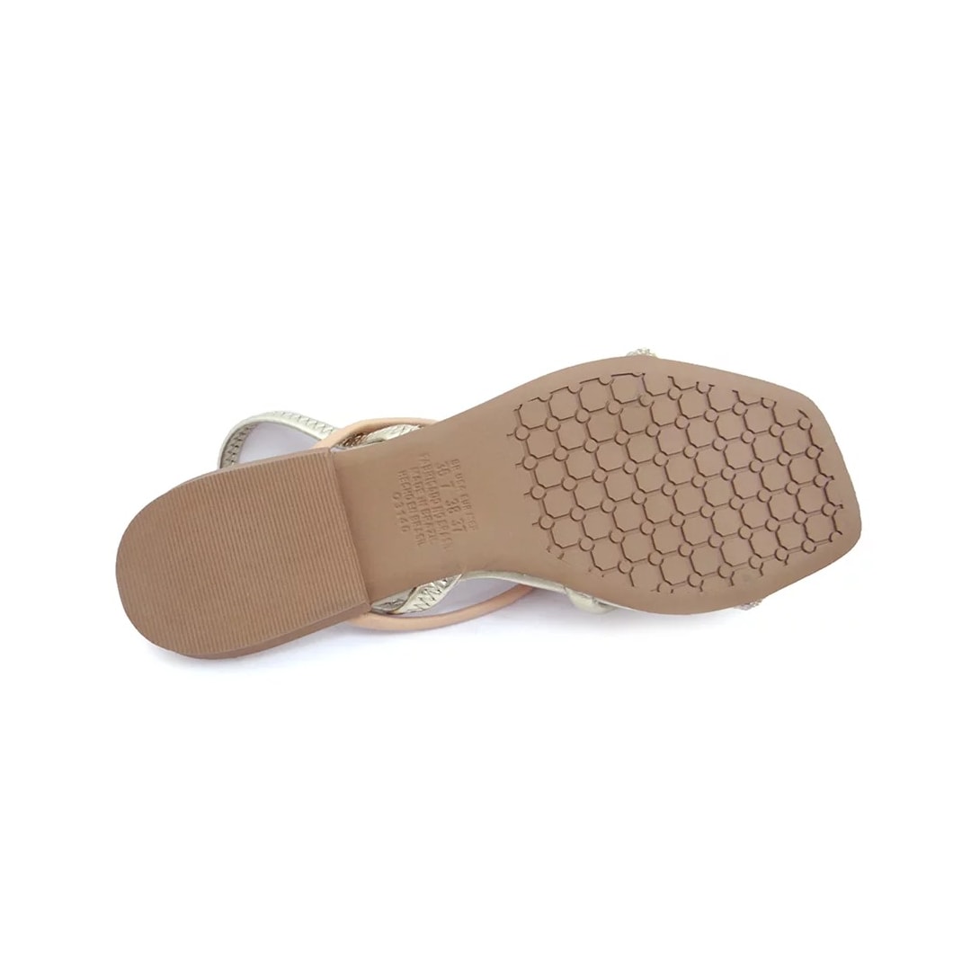 Sandália Mississipi Rasteira Q8362 Champagne/Mel Sandália Mississipi Rasteira Q8362 Champagne/Mel