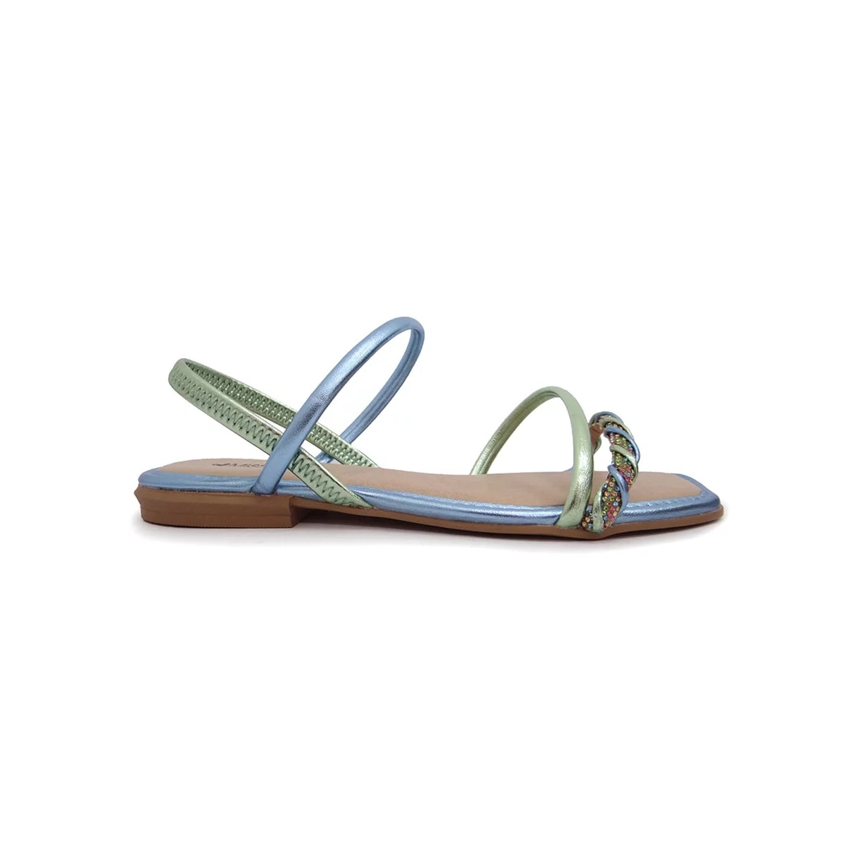 Sandália Mississipi Rasteira Q8362 Verde/Azul Sandália Mississipi Rasteira Q8362 Verde/Azul