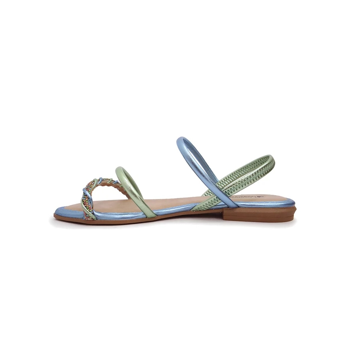 Sandália Mississipi Rasteira Q8362 Verde/Azul Sandália Mississipi Rasteira Q8362 Verde/Azul