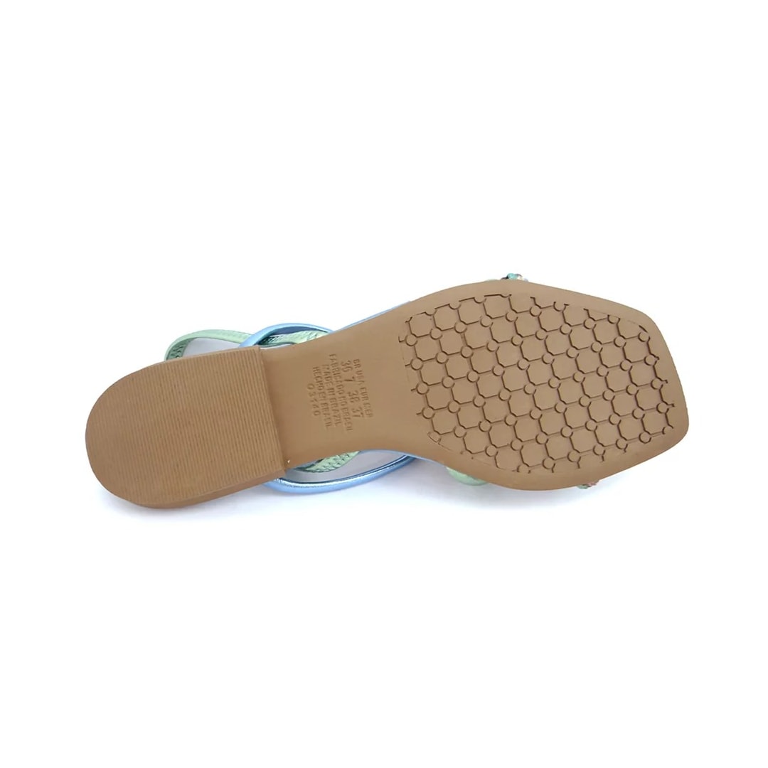 Sandália Mississipi Rasteira Q8362 Verde/Azul Sandália Mississipi Rasteira Q8362 Verde/Azul