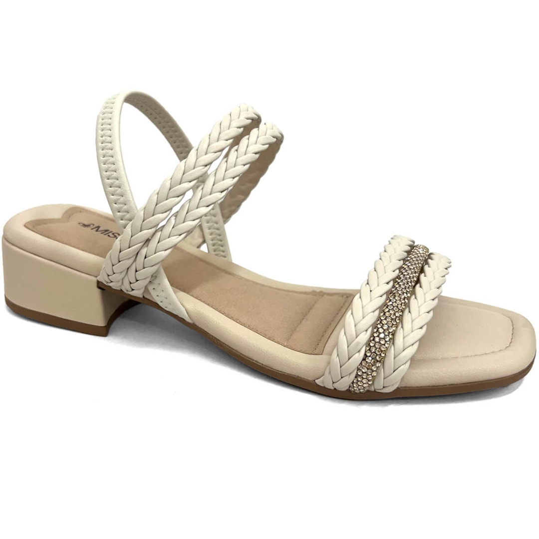 Sandália Mississipi Salto Baixo Mb802 Cotton Sandália Mississipi Salto Baixo Mb802 Cotton