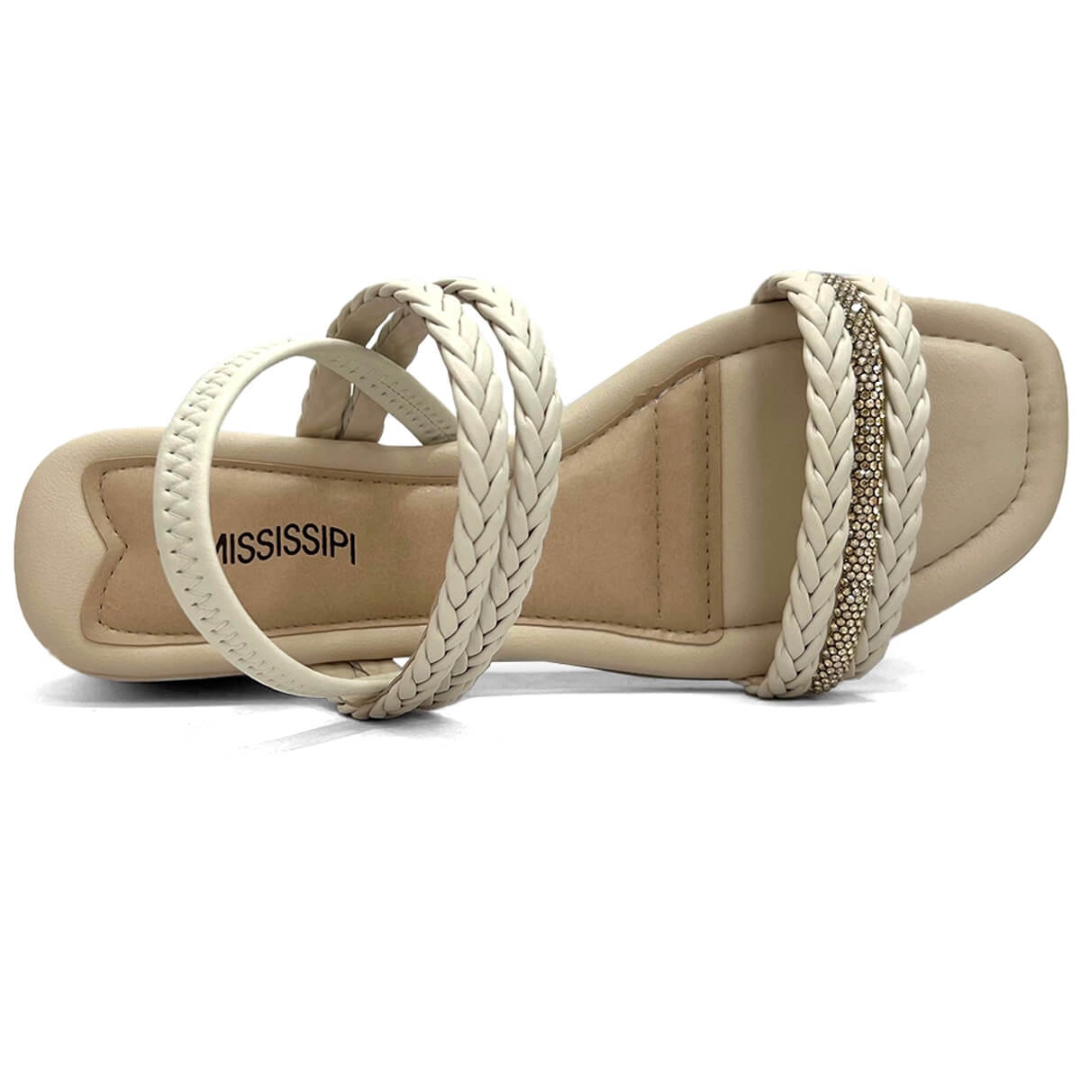 Sandália Mississipi Salto Baixo Mb802 Cotton Sandália Mississipi Salto Baixo Mb802 Cotton