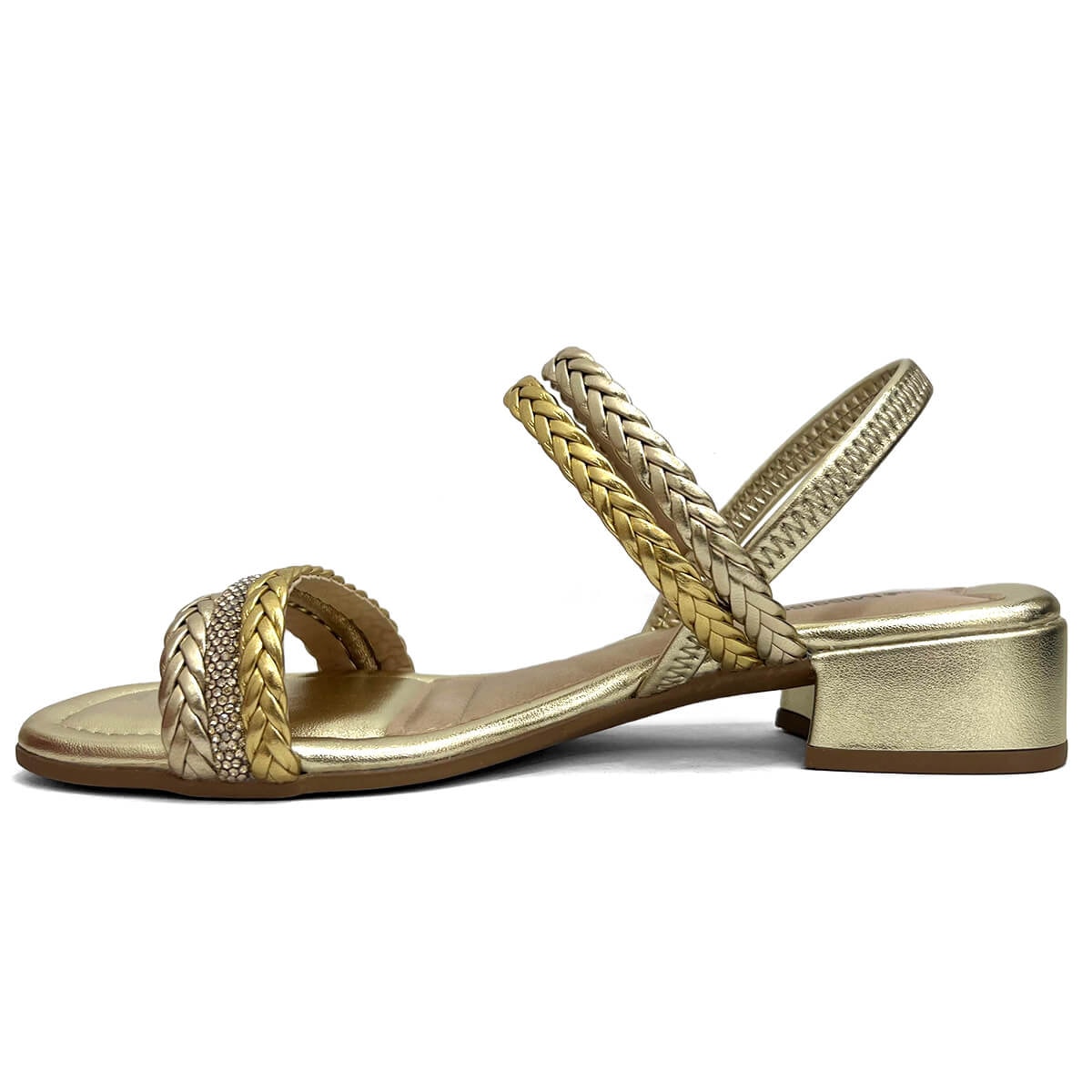 Sandália Mississipi Salto Baixo Mb802 Ouro Light Sandália Mississipi Salto Baixo Mb802 Ouro Light
