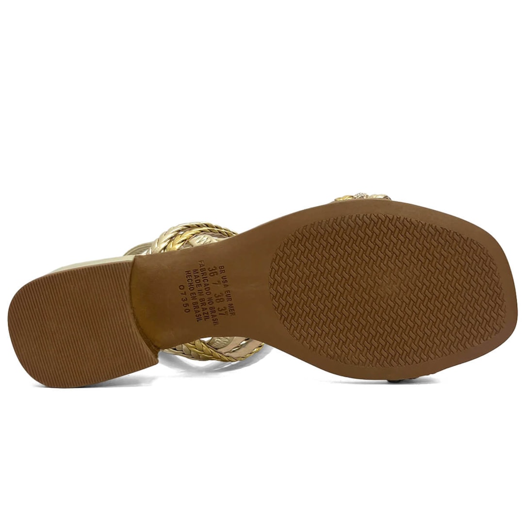Sandália Mississipi Salto Baixo Mb802 Ouro Light