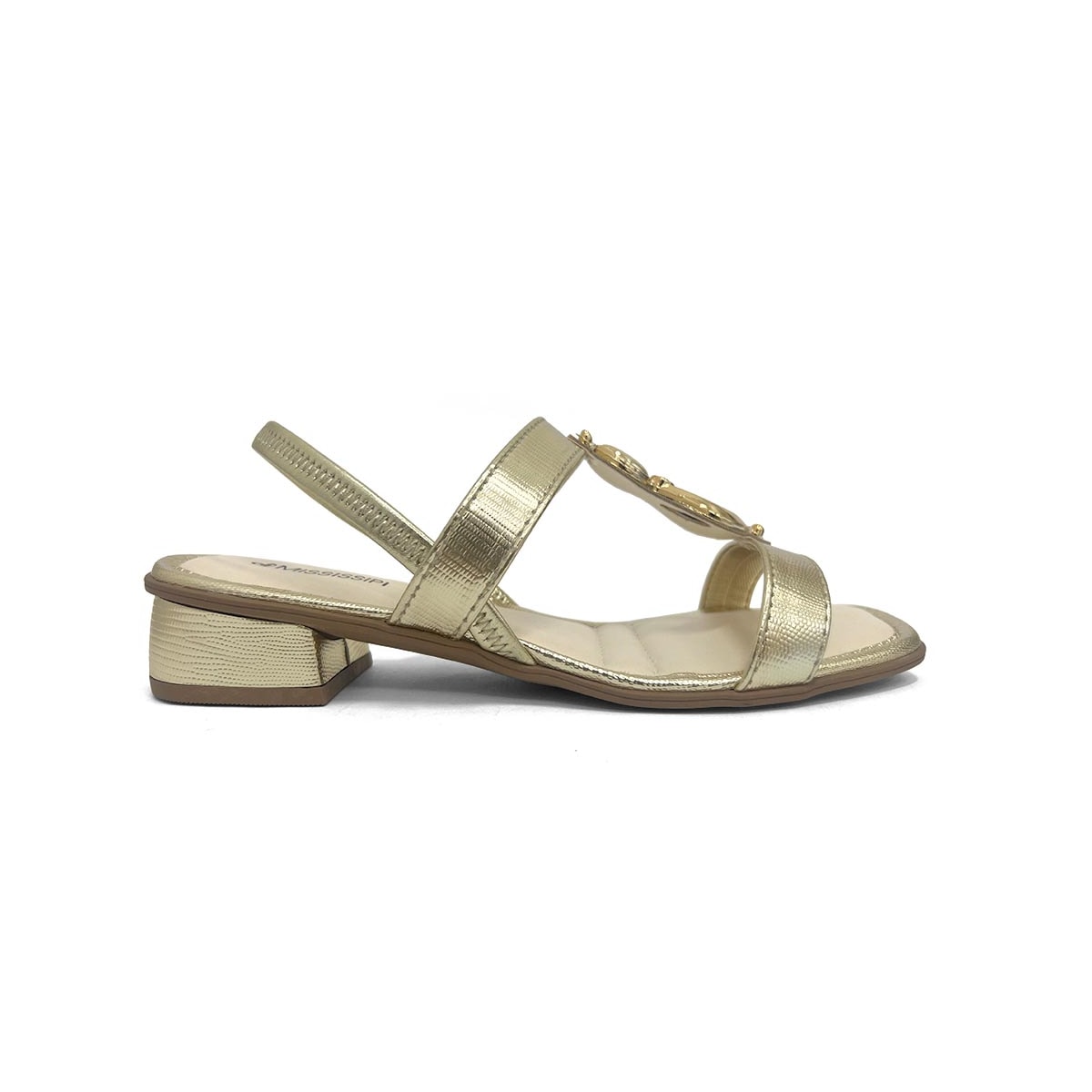 Sandália Mississipi Salto Baixo Mf893 Ouro Light Sandália Mississipi Salto Baixo Mf893 Ouro Light