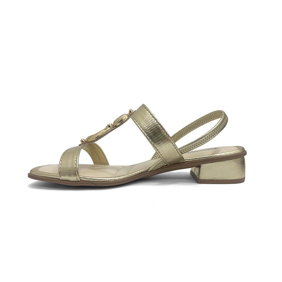 Sandália Mississipi Salto Baixo Mf893 Ouro Light Sandália Mississipi Salto Baixo Mf893 Ouro Light