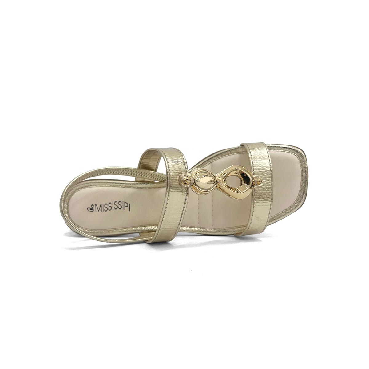 Sandália Mississipi Salto Baixo Mf893 Ouro Light Sandália Mississipi Salto Baixo Mf893 Ouro Light