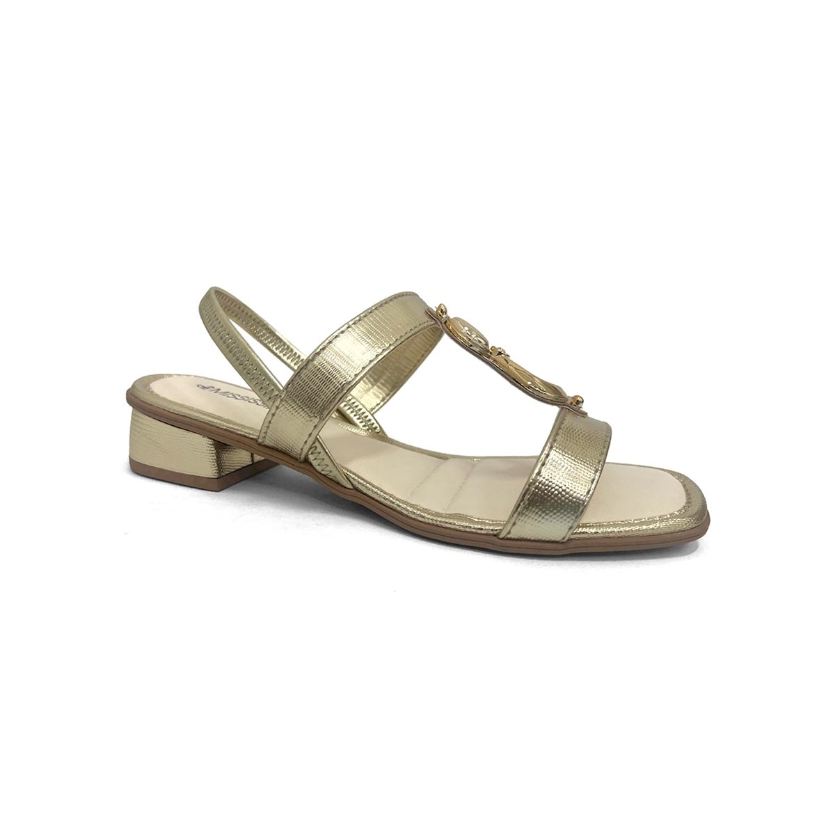 Sandália Mississipi Salto Baixo Mf893 Ouro Light Sandália Mississipi Salto Baixo Mf893 Ouro Light