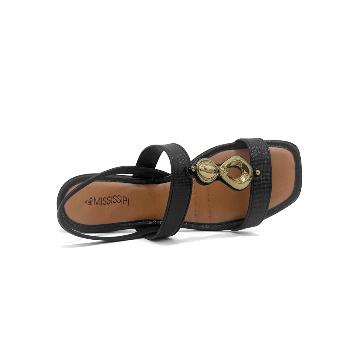 Sandália Mississipi Salto Baixo Mf893 Preto