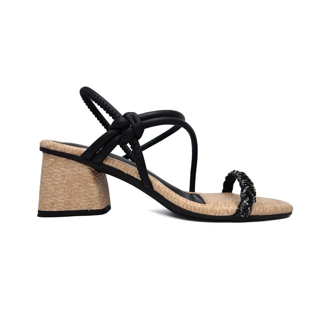 Sandália Mississipi Salto Bloco Medio Q9703 Preto