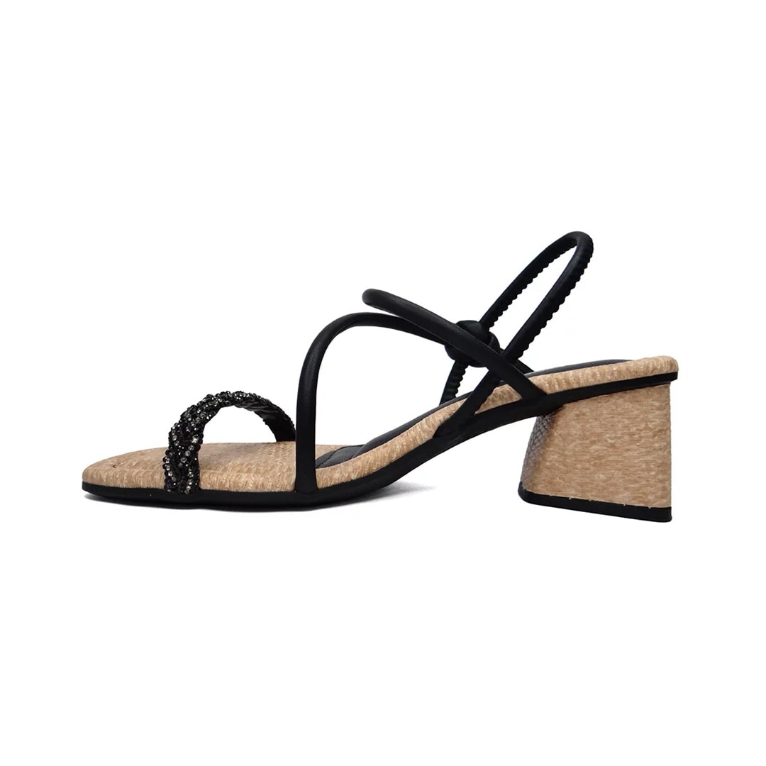 Sandália Mississipi Salto Bloco Medio Q9703 Preto