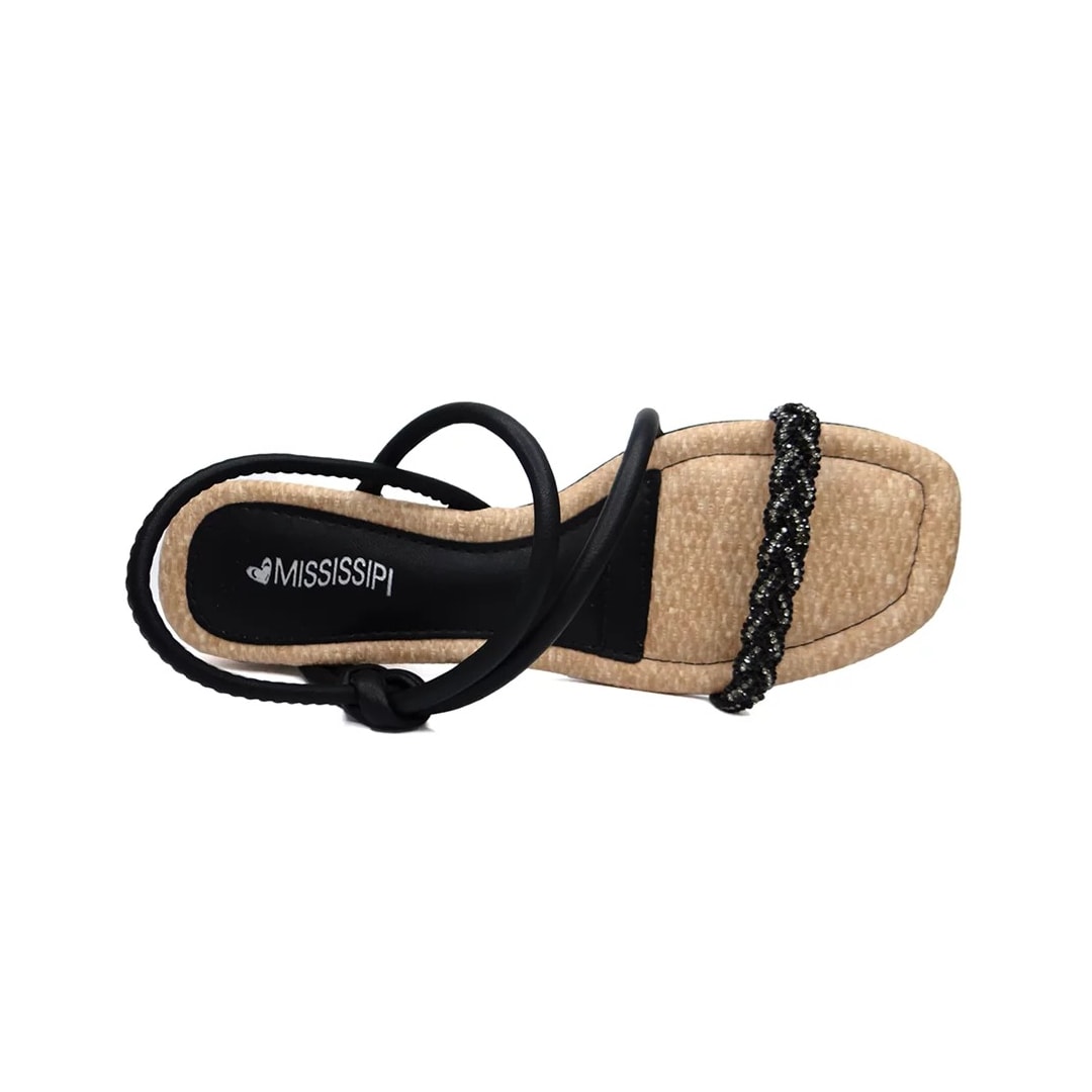 Sandália Mississipi Salto Bloco Medio Q9703 Preto Sandália Mississipi Salto Bloco Medio Q9703 Preto